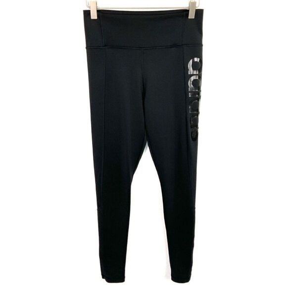 Adidas Black Spell Out Climalite Mesh Full Length Leggings Small - Picture 1 of 6